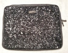 Nine West Black Sequins Laptop Sleeve  Padded Case Nylon Computer Travel Bling picture