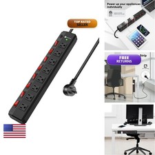 Annquan 8 Outlet Metal Power Strip Individual Switchesheavy Duty Appliance picture