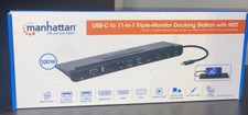 Manhattan USB-C 11in1 Triple Monitor Docking Station HDMI DisplayPort picture