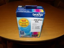Brother LC20E3PKS XXL Ink Cartridge 3‑Pack Color C Y M Set Exp 7/2028 Brand New picture