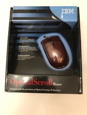 Vintage IBM 31P8202 Scroll Point Wired Optical Mouse Sealed New in Box picture