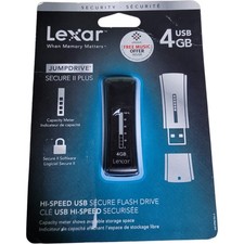 Lexar JumpDrive Secure II Plus 4GB USB Flash Drive Capacity Meter NEW Sealed NOS picture