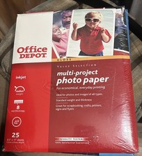⭐️ Office Depot Multi Project Inkjet Glossy Photo Paper 8.5” x 11”- 25 Sheets picture