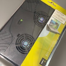 💻 iessentials Laptop Cooling Station Sealed IE-LCS1 Quiet 2 Fan USB Powered NOS picture