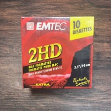 Emtec BASF 3.5” Floppy Disk 10 Pack New Sealed MAC Formatted picture