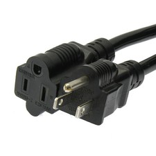 15 Pack of 2Ft Power Cord 5-15P to 5-15R   Black / SJT 16/3 picture