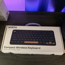 NORTH Compact Wireless Keyboard Bluetooth Portable Slim Keyboard - Blue picture