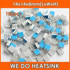100pcs Silver 14*14*8mm Aluminum Heatsink Radiator Cooler With Blue Thermal Pad picture