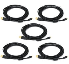5pk 10ft USB 2.0A Male to Mini-B 5pin Male 28/24AWG Cable Ferrite Core Gold 5449 picture