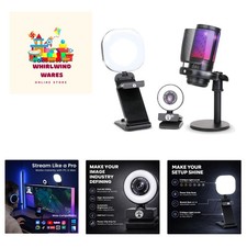 Webcam Streaming Kit for Gaming Setup–1080P HD Camera, RGB USB Microphone & L... picture