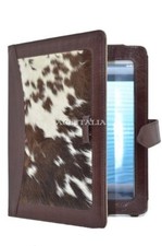 iPAD 2 3 & 4 Brown Cow Skin Fur Luxury Real Genuine Leather Cover Case Stand picture