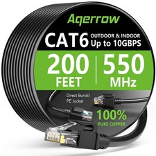 200 ft Cat-6 Outdoor Ethernet Cable - 10 Gbps, UV Resistant, Waterproof Quality picture
