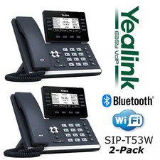 2 Pack Lot Yealink SIP-T53W Prime Business Phone T53W Entry Level Bluetooth WiFi picture