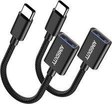 USB C to USB Adapter Nylon Braided Aluminum Shells for iPhone MacBook Samsun 2Ps picture