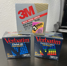 30 MF2-HD 3.5 Microdisks Floppy Discs Diskette Verbatim Colors & Datalife 3M picture