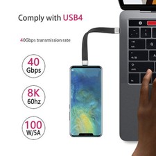 Cablecy  Male to Male 100W 8K Type-C USB-C USB4 40Gbps 13cm Flat Slim FPC Cable picture