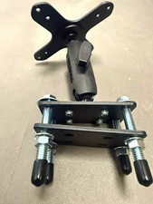 Single Monitor Desk Clamp Mount Tilt VESA 4-Hole Plate Bracket Black picture