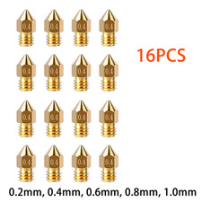 Creality MK8 Ender 3 Nozzles 16pcs 3D Printer Brass Nozzle 0.2/0.4/0.6/0.8/1.0mm picture