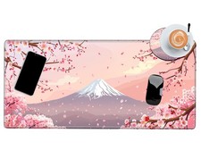 Gaming Pad Cherry Blossom Desk Mat Sakura Mousepad XL Desk Pad 24x12 Computer... picture