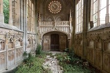 Landscape church france architecture gothic abandoned Custom Gaming Mat Desk picture