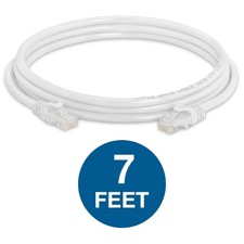 5 Pack Cat6 Ethernet Patch Cable 1.5ft-15ft - Gigabit LAN Cord for Speed White picture