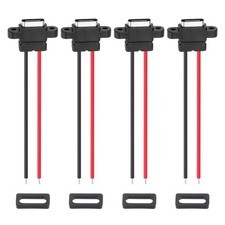 4Pack Type-C Female USB-C Plug to 2 Pin Bare Wire Connector(Vertical Terminal) picture