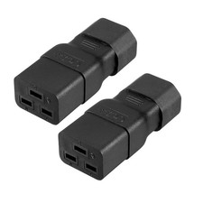AC125V 15A/AC250V 10A IEC320 Male C14 to Female C19 Power Socket Adapter 2 Pcs picture