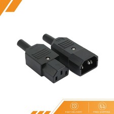 1Pair AC250V 10A 3Terminals Panel Mount IEC320 C14 Power Socket C13 Plug picture