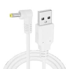 2Pcs 3.3ft USB A Type 4 x 1.7mm L-Shaped Head Power Connector White picture
