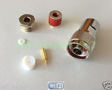 N Type Male Plug Clamp RG58 RG142 LMR195 RG400 RF Coax connector Ships from USA picture