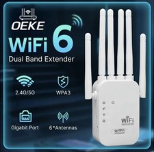 WiFi Range Extender 6 Antenna High Speed WiFi Enhancement Covers 9000’ Easy DIY picture