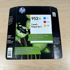 NEW OEM HP 952XL GENUINE Cyan/Magenta/Yellow/Jaune Ink Cartridges 3 PACK 8/21 picture