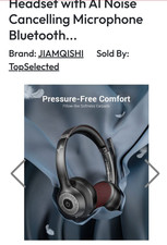 JIAMQISHI Bluetooth V5.2 Wireless Headset Dual Connection Noise Cancel Black Red picture