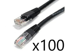 100 Pack Lot 15ft CAT5e Ethernet Network LAN Router Patch Cable Cord Wire Black picture