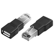 2 Pcs USB to RJ45 Ethernet Adapter Black USB2.0 Female to RJ45 8P4C Male Conv... picture