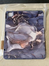 SOKE iPad Air 13” iPad Pro 12.9” Case With Pencil Holder - Purple Marble picture