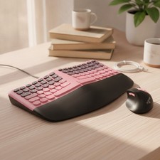 Wireless Ergonomic Keyboard and Mouse Combo, Split Curved Keyboard with Wrist... picture