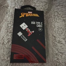 Marvel Spider-Man USB Type-C to USB-A 3ft Sturdy Braided Charging Cable Red picture