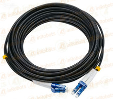 100 M Black Armored Fiber Cable LC-LC UPC SM 9/125 Duplex Optic Patch Cord 3.3mm picture