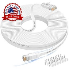 Cable de internet 100 pies viene con 20 abrazaderas para cables. Cat 6 Ethernet picture