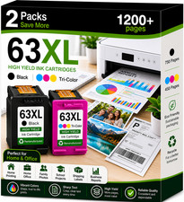 2PK Ink Cartridge Compatible For HP 63 XL ENVY 4512 4516 OfficeJet 4652 4655 picture