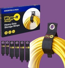Wrap-It Storage Heavy-Duty Straps Assorted 6-Pack - Organizer Cable Straps NWB picture