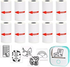 10 Rolls 53x28mm Mini Printer Paper - 10 White Compatible with M02/T02 Printe... picture