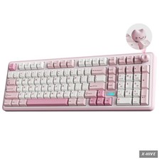 gaming YUNZII B98 PRO 96 Wireless Mechanical Keyboard Pink Milk Switch picture
