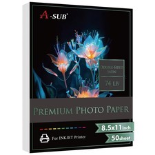 50 PCS Premium Double Sided Photo Paper Satin 8.5x11 Inch 74lb For Inkjet picture