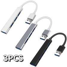3X USB 3.0 4 Port Hub Splitter Slim & Sleek Aluminum for PC Mac Laptop Desktop🔥 picture