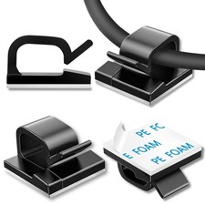 100 Pcs Cable Clips, Adhesive Cable Organizer Cord Holder Wire Clip Wire Managem picture