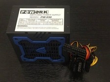 Brand NEW--Powork 650w-MAX BLUE 12cm Fan ATX Power Supply 20+4Pin SATA & PCIe picture