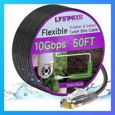 Cat6a Slim Ethernet Patch Cable 50 ft Waterproof LLDPE UV picture