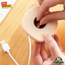1 pc Portable Round USB Cable Winder Compact Rotary Wire Organizer Phone Holder picture